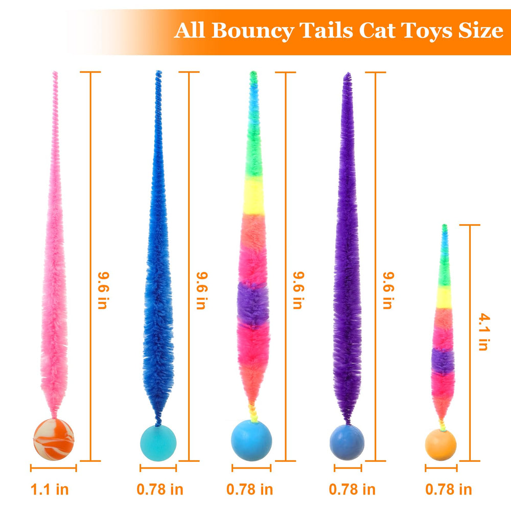 Jouet SHENGSEN ver pelucheux coloré avec balle, stimulation sensorielle pour chats.