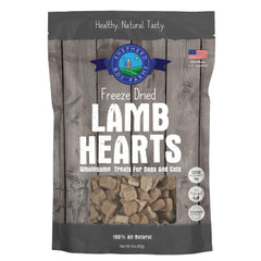 Friandise Shepherd Boy Farms Cœur d’agneau lyophilisée, sachet pratique, idéal pour l’entraînement.