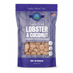 Shepherd Boy Farms langouste emballage, récompense protéinée pour chiens et chats.
