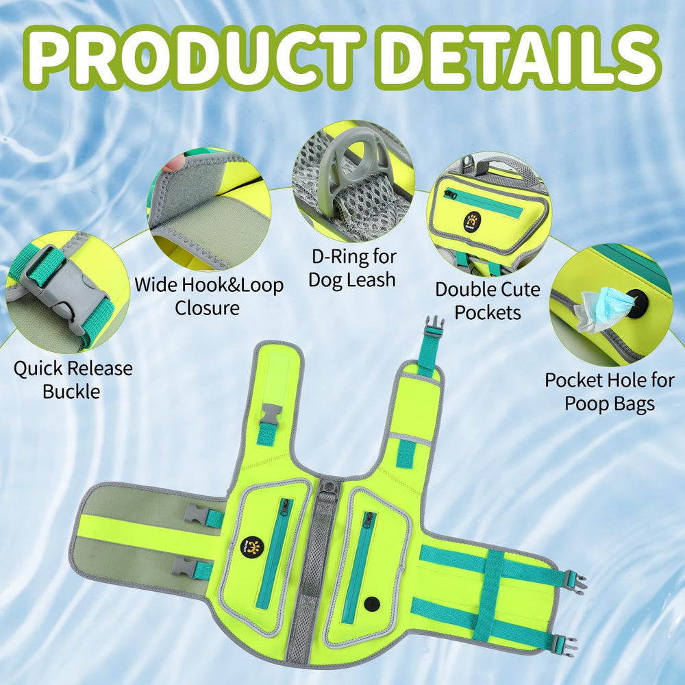 Sheripet gilet chien anneau en D et poignee: aide au sauvetage en eau.