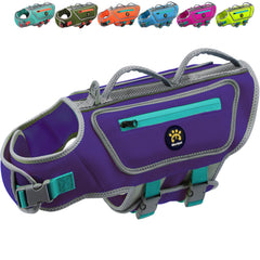 Sheripet gilet sauvetage chien en neoprene violet pour haute flottabilité