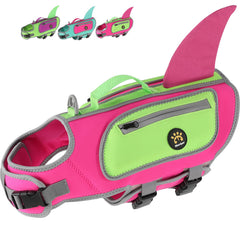Sheripet gilet-sauvetage chien-requin rose-framboise, visibilite renforcee sur l'eau