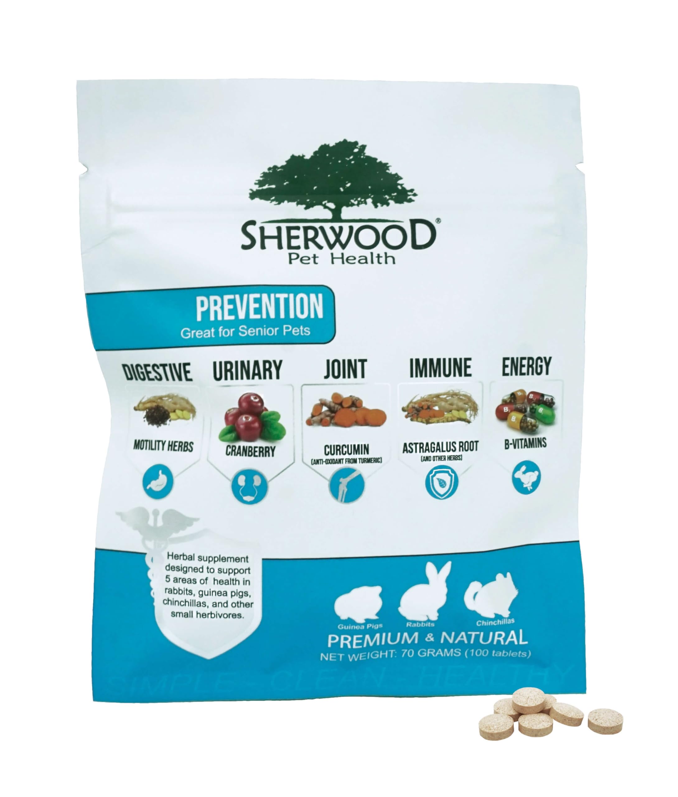 Sherwood Pet Health Prévention Motilité – tablettes aux herbes pour soutenir l'appétit et la digestion