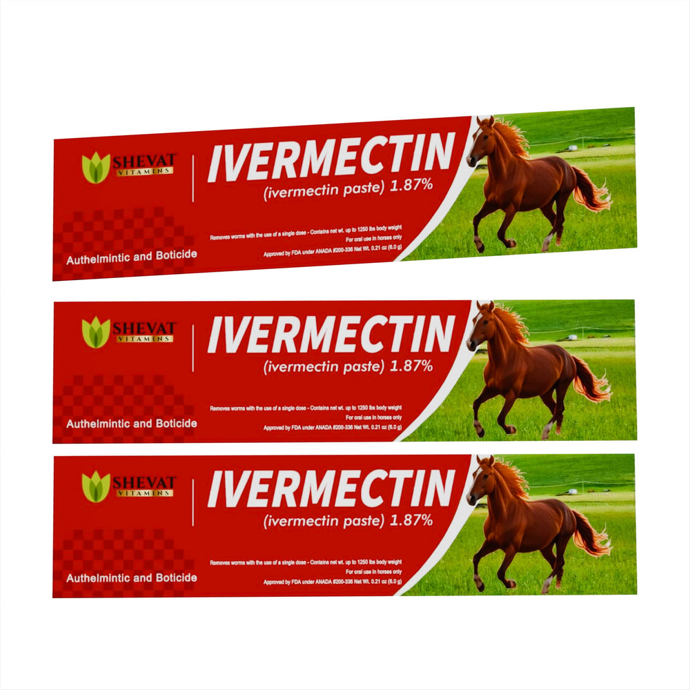SHEVAT VITAMINS Ivermectine Pâte saveur pomme, tube 6,08 g, facile à administrer.