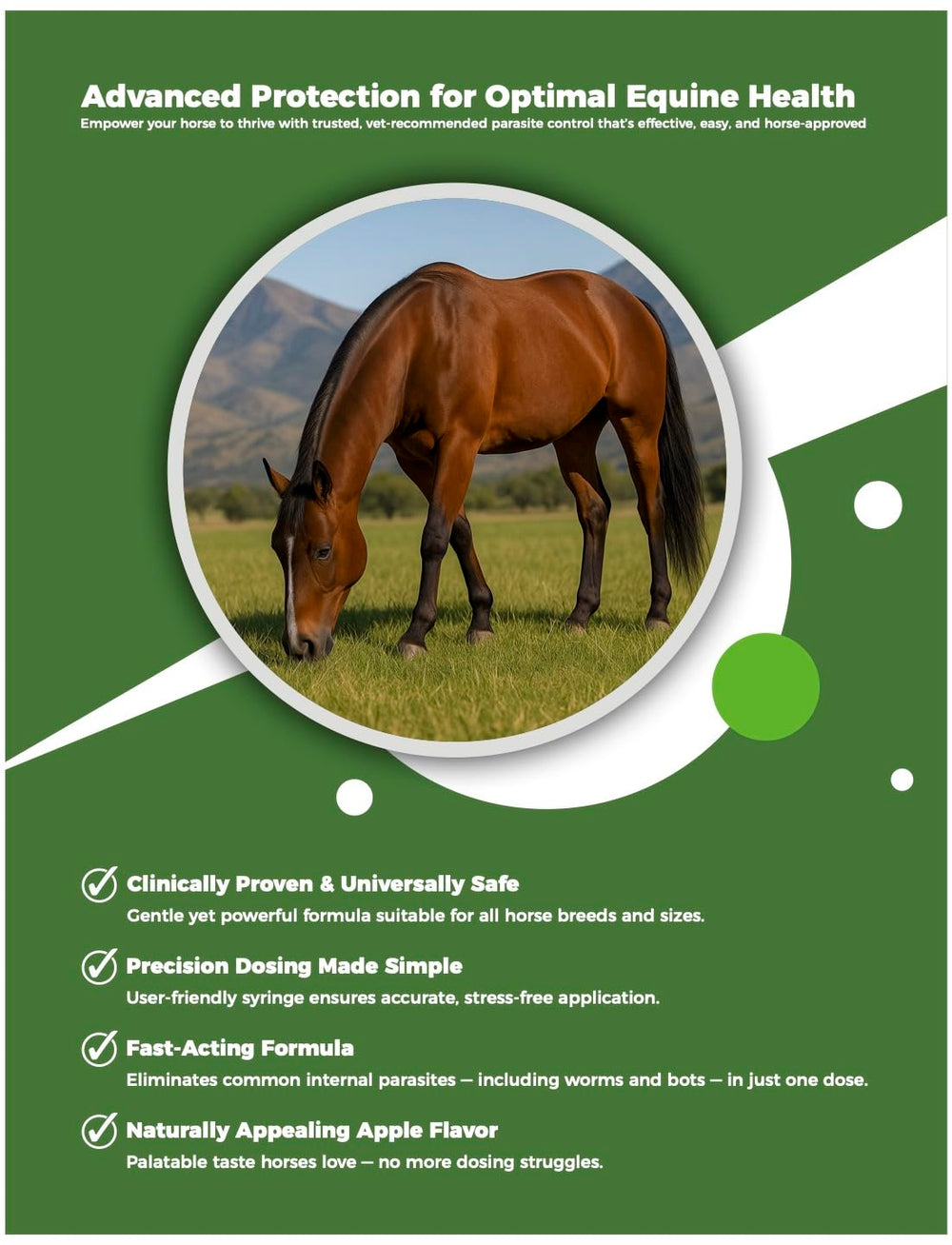 Pâte-cheval dose ajustable, trois tubes, facilité d'administration.