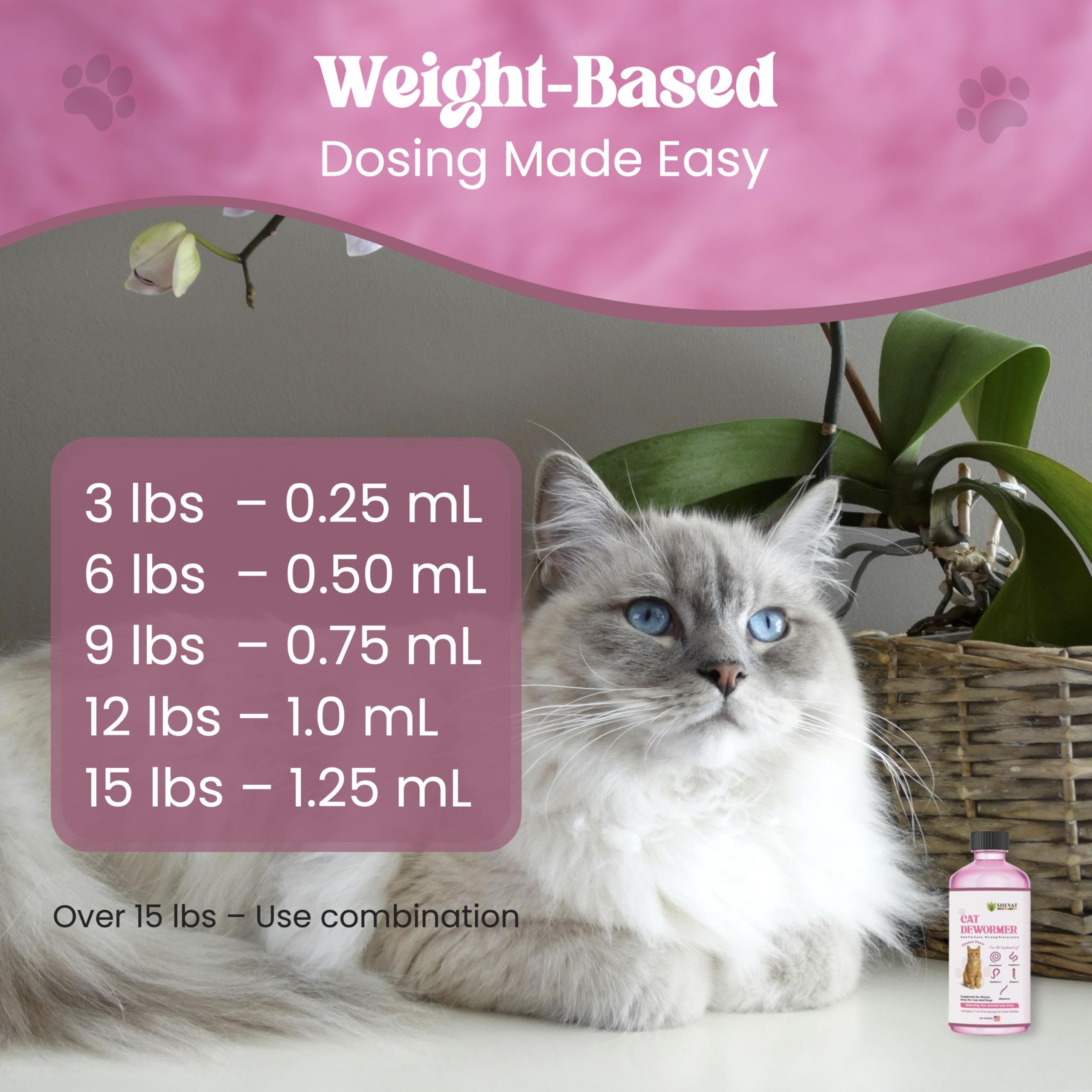 Solution orale pour chat SHEVAT VITAMINS – administration pratique