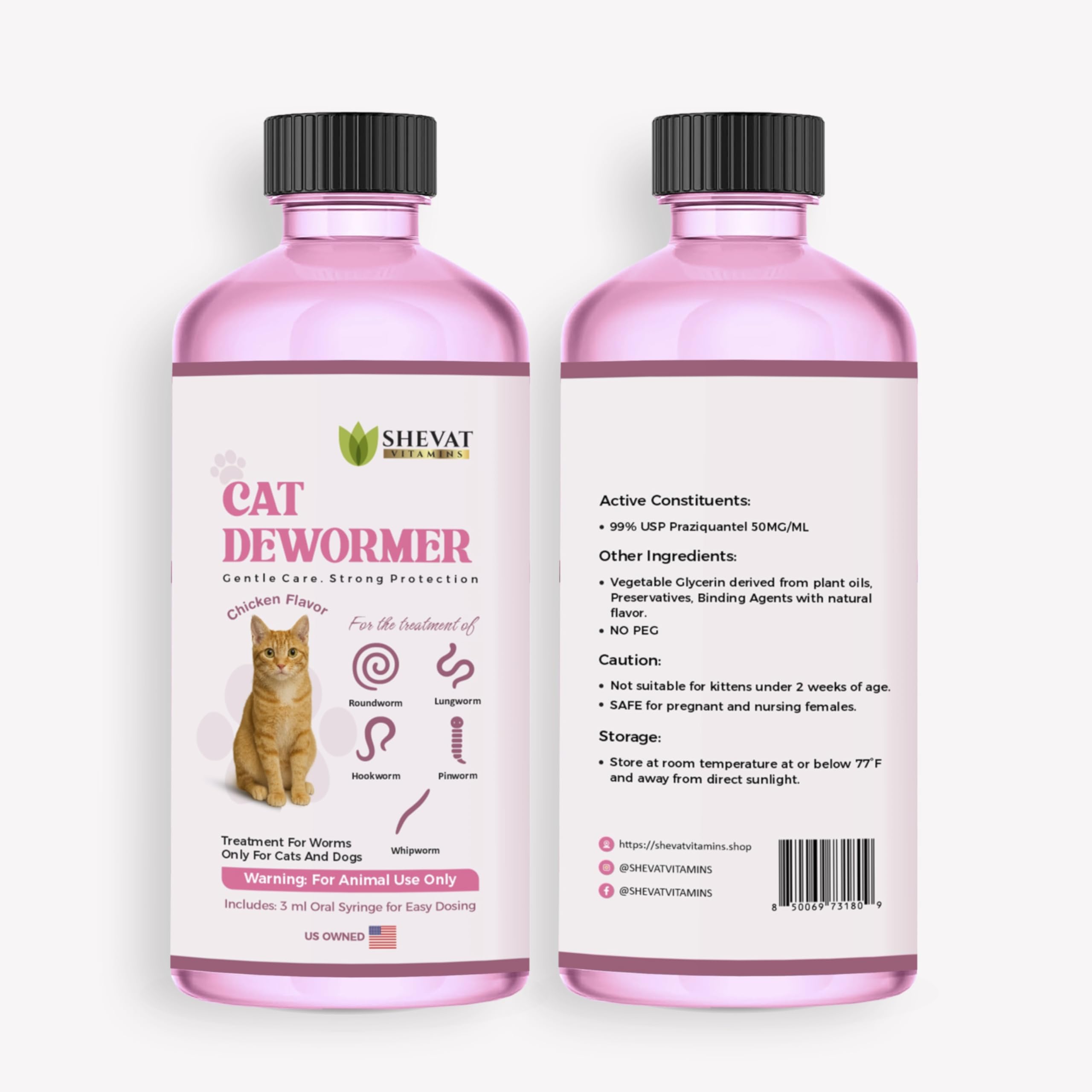 SHEVAT VITAMINS vermifuge chat bouteille – soutien digestif occasionnel
