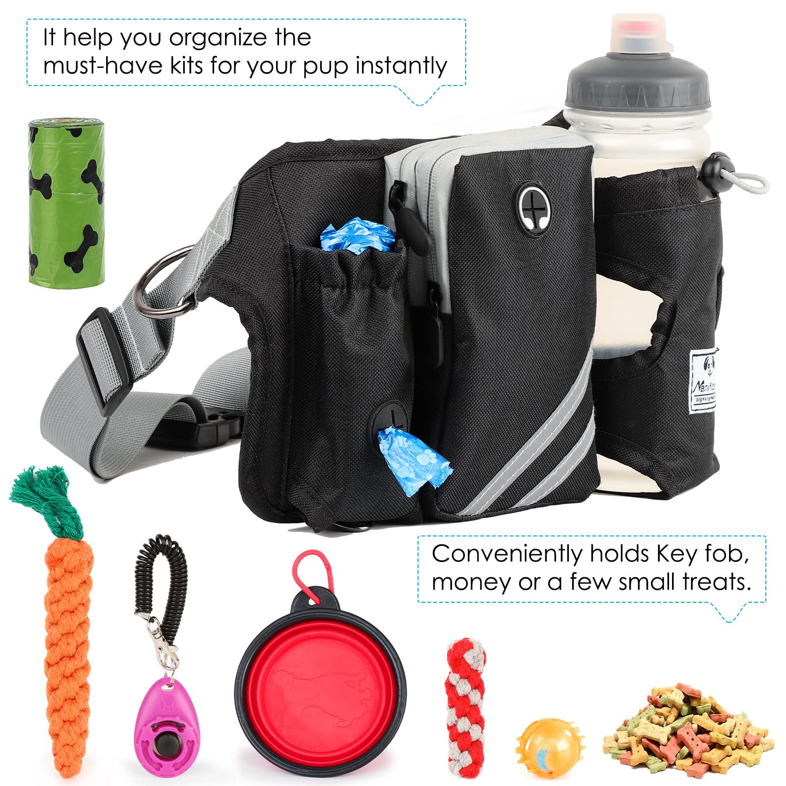 SHINE HAI Dispenser sacs pour promenades propres et organisées