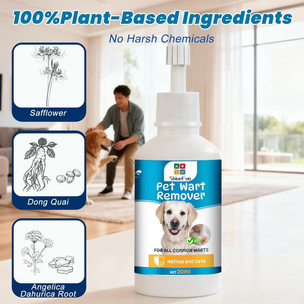 ShineFun – Avant-après papillomes chien peau améliorée.