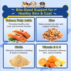 Gommes au saumon SHINEPAWS Omega3 pour chiens, pelage éclatant.