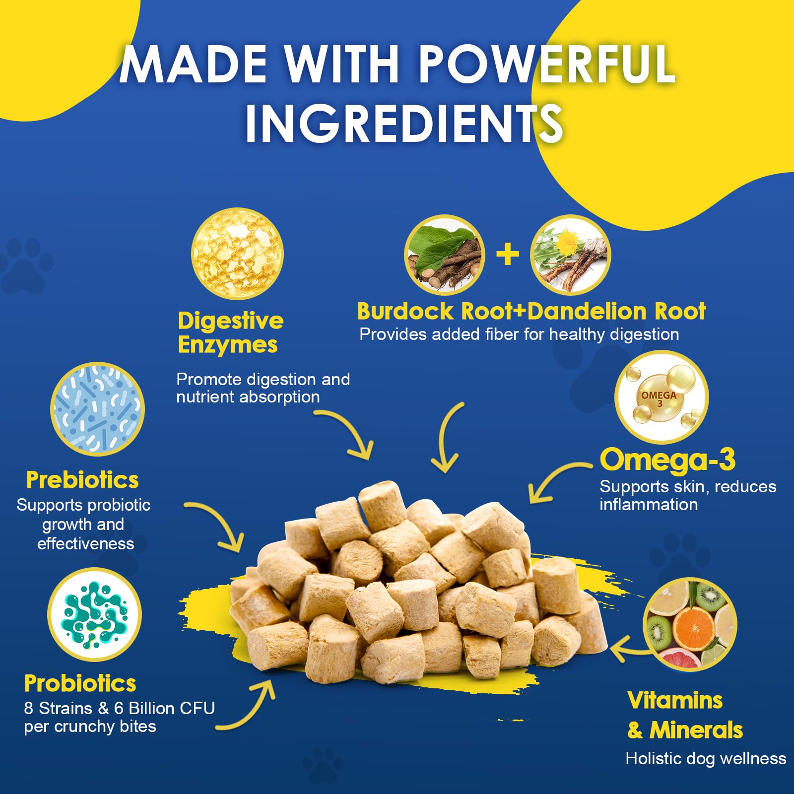 SHINEPAWS Probiotiques pour chien – immunité potentiellement renforcée par les composants clés