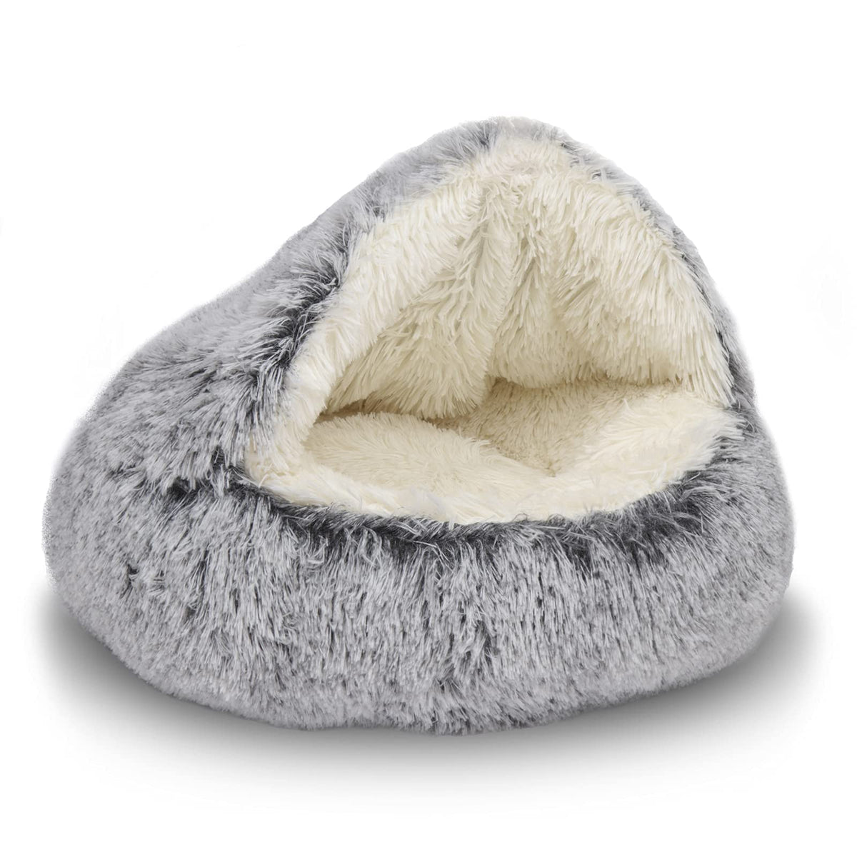 ShinHye Cozy Cat Bed: cabane ronde grise, cocon rassurant pour chat