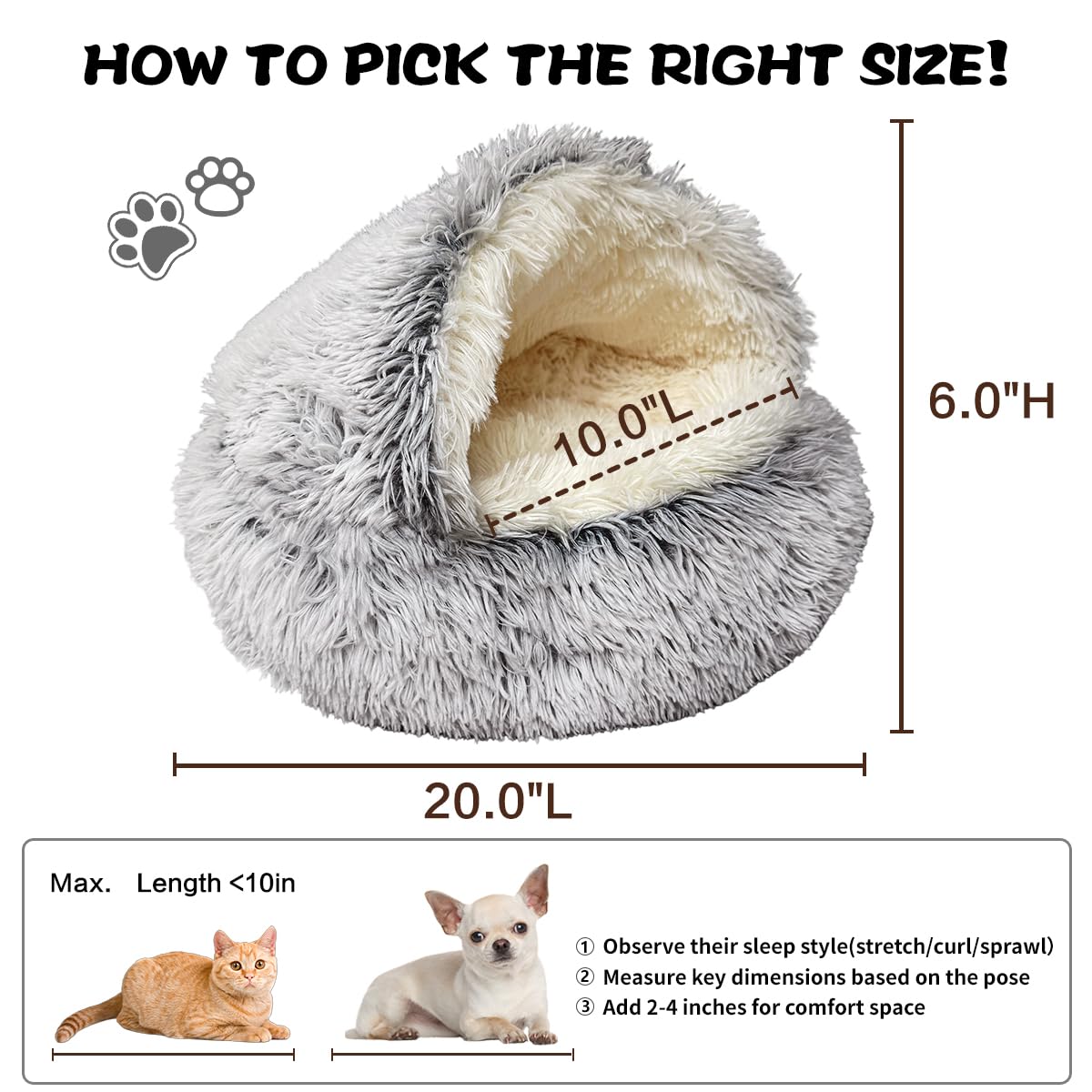 ShinHye nid chat cave plush gris, refuge sûr et confortable.
