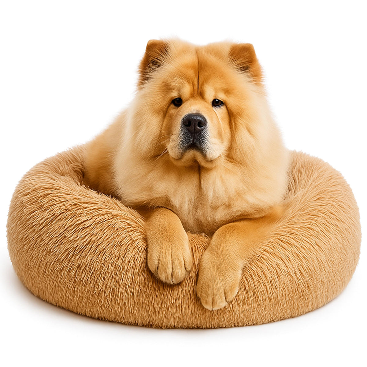 SHINY-V lit chien donut apaisant, confort et sécurité pour le sommeil.
