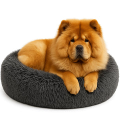 SHINY-V lit donut apaisant pour chiens et chats, favorise des siestes paisibles.