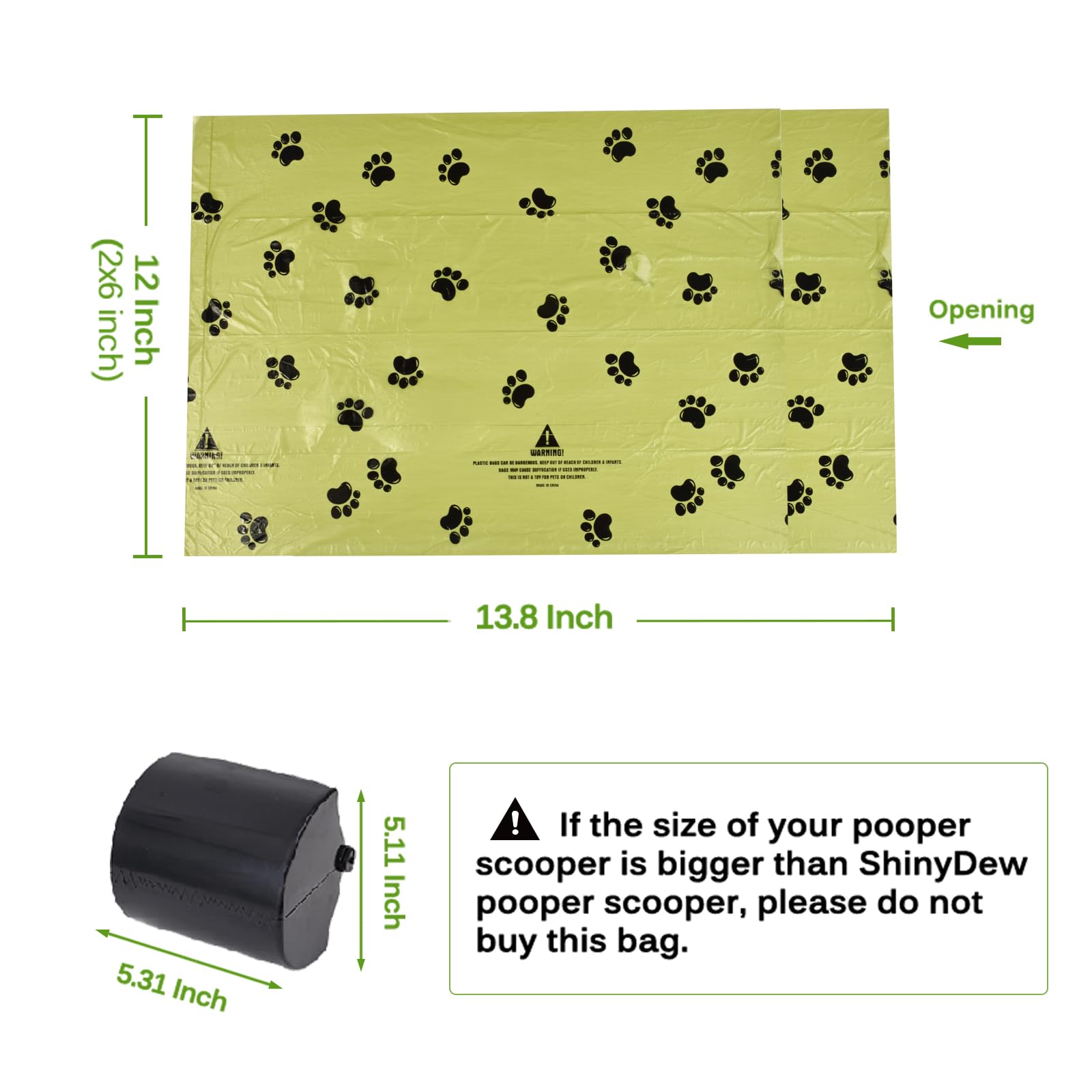 ShinyDew rouleaux-sacs-poubelle-xl, compatibles avec la plupart des distributeurs.