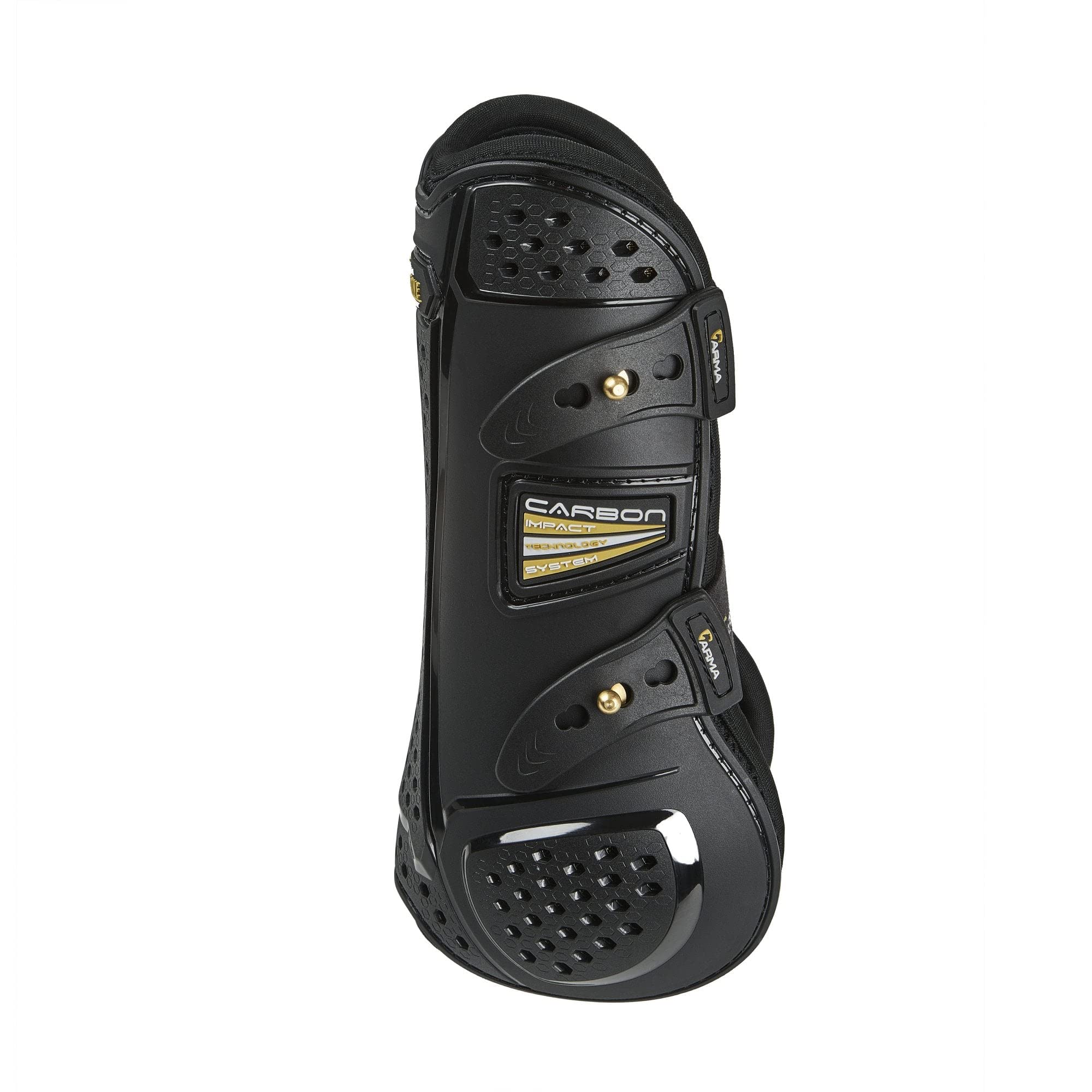 Shires ARMA OXI-Zone protège-tendon noir, vue latérale, protection renforcée lors des sauts.