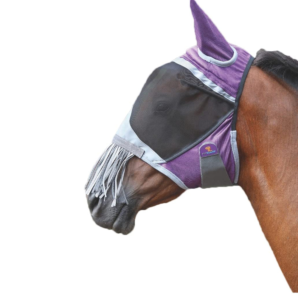 Shires masque deluxe frange nasale poney violet vue visage et protection des yeux