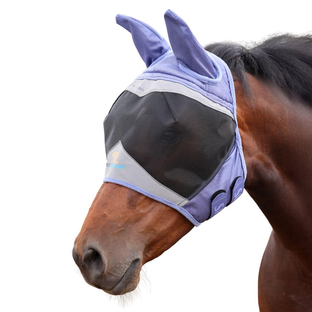 Masque Shires FlyGuard Pro à maille fine avec oreilles pour cob, ventilation et protection.