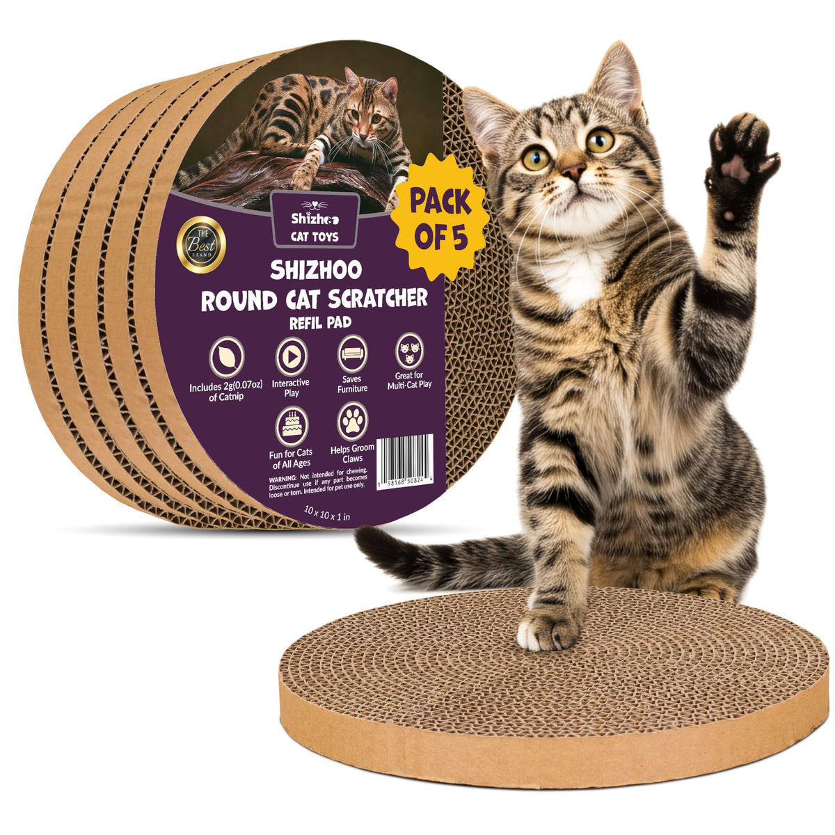Shizhoo tampons de remplacement griffage chat – pack de 5 pour surface neuve et durable