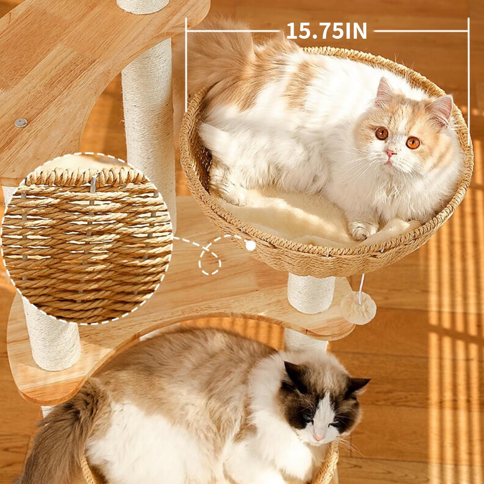 SHODMI arbre chat moderne: base large assure stabilité et sécurité en mouvement.