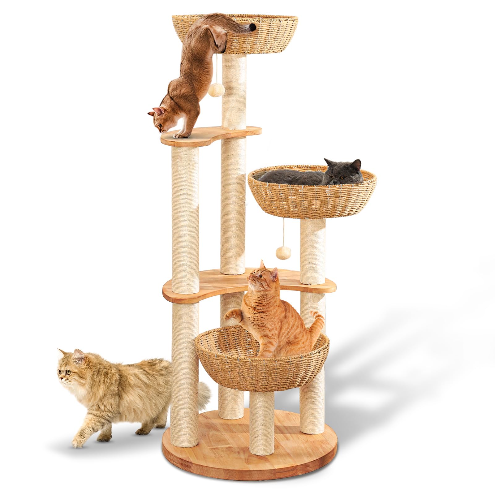 SHODMI arbre chat moderne: plateformes spacieuses pour chats actifs et confortables.