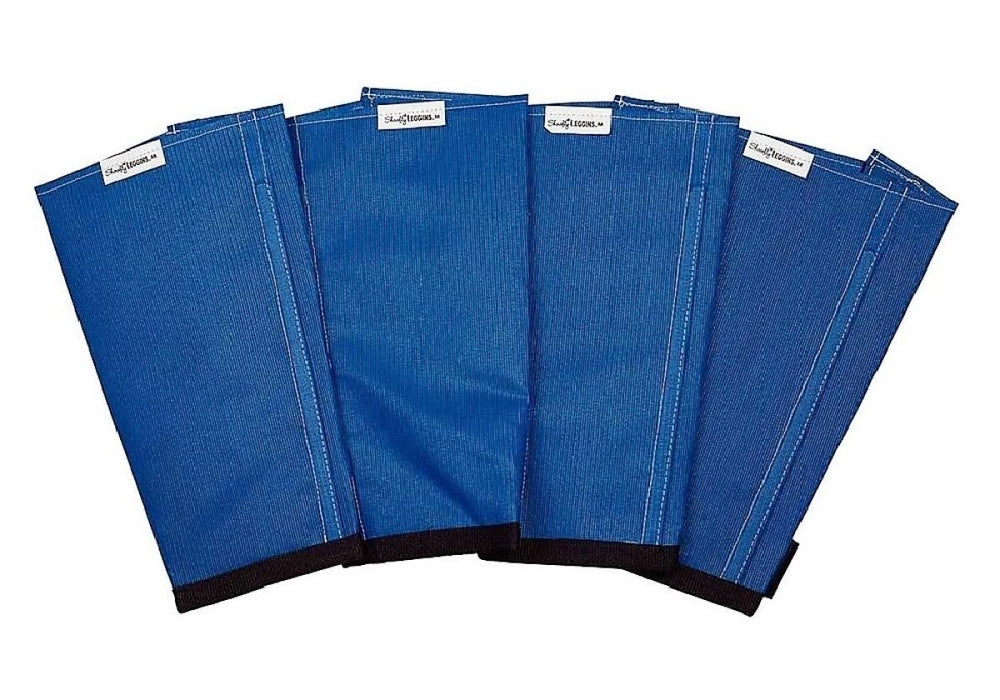 SHOOFLY Leggins bleu moyen vue avant, ventilation efficace pour les jambes du cheval