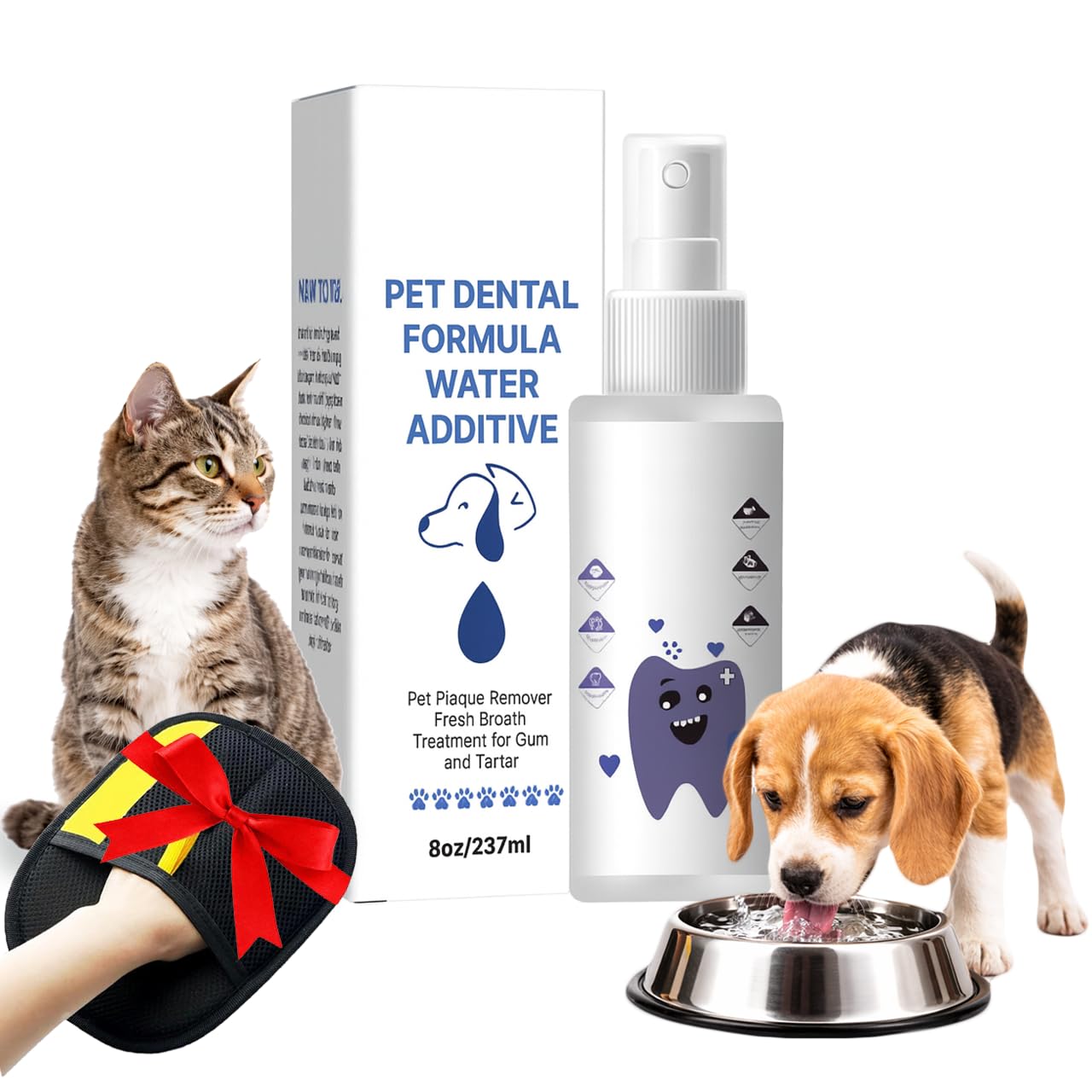 Shrandi PawBright dans la bouteille prête à l’emploi pour soins dentaires des animaux.
