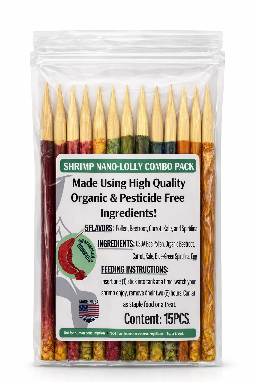 Shrimptastic Aquatics Sucette Nano Crévettes Cerises, alimentation lente et naturelle pour vos crevettes.