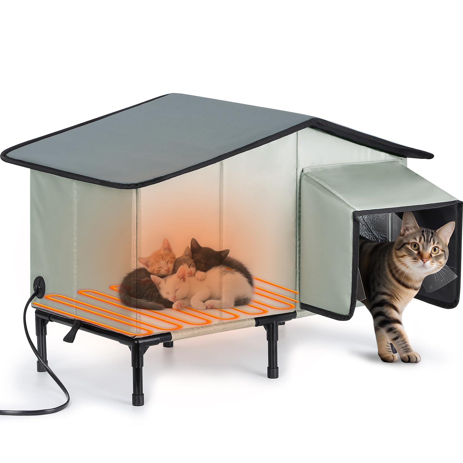Cabane chauffante SHU UFANRO extérieure pour garder le chat au chaud dehors