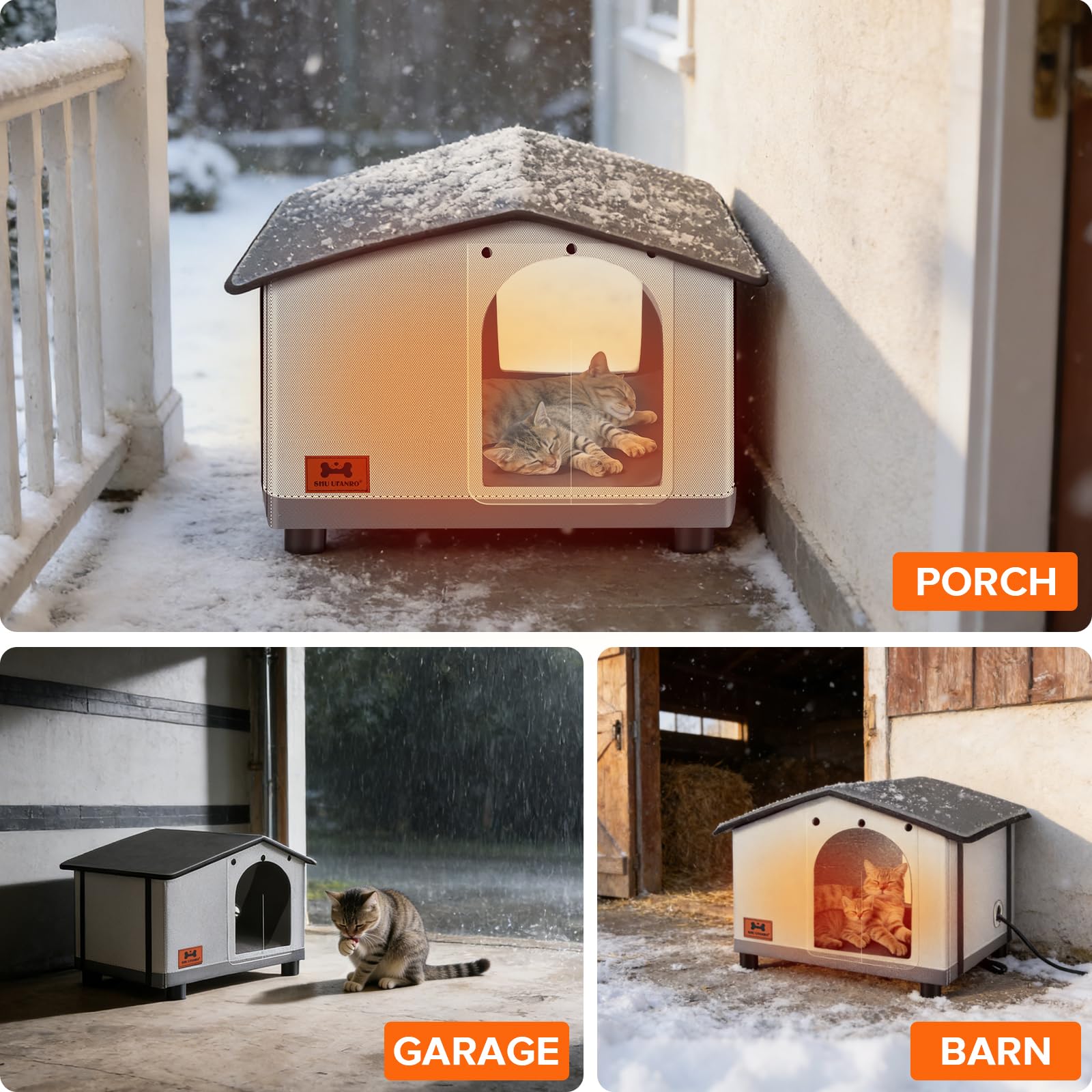 Dimensions 20x17x16 pouces SHU UFANRO, espace généreux pour chats.