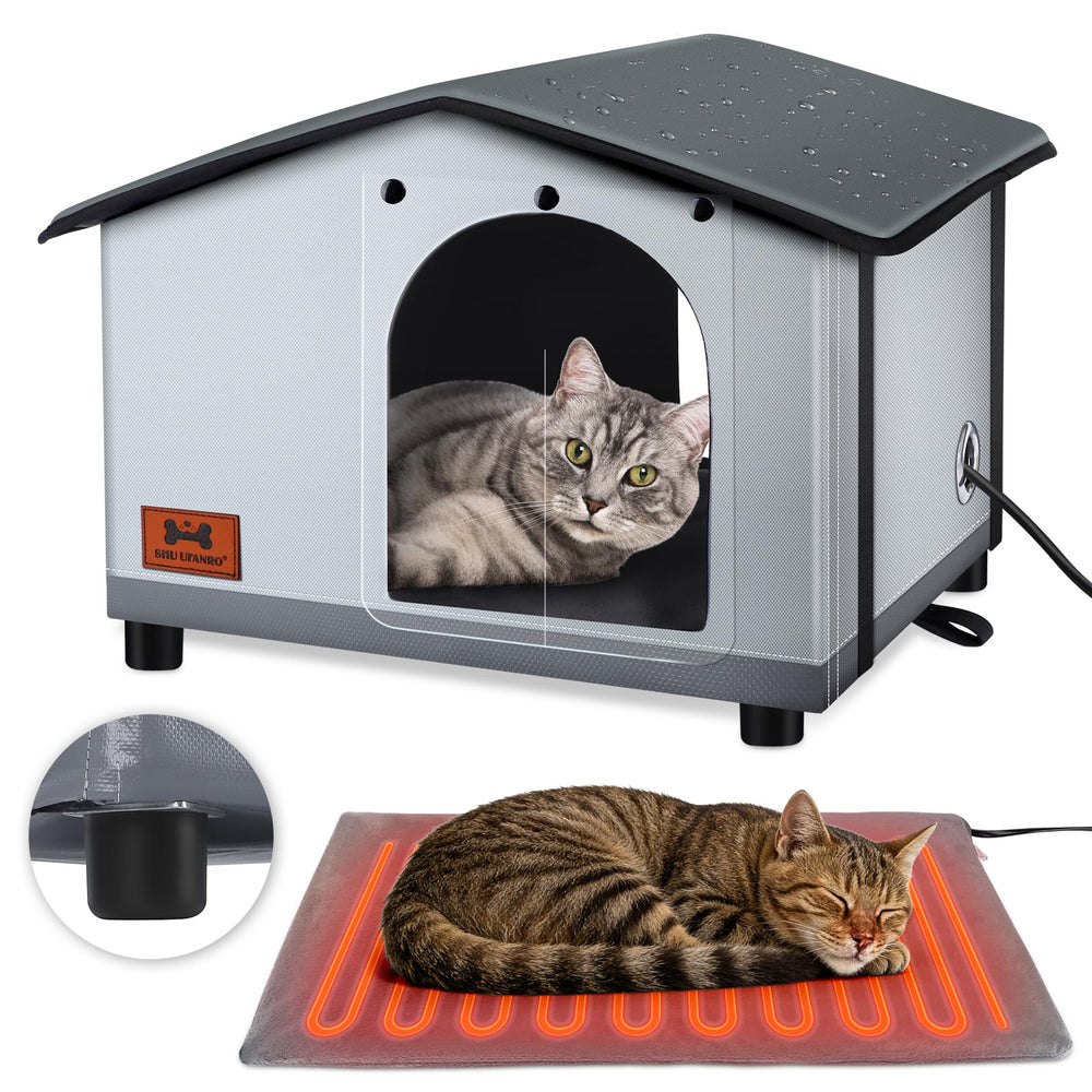 SHU UFANRO maison chat isolee exterieur: protection pluie et vent, refuge chaud.