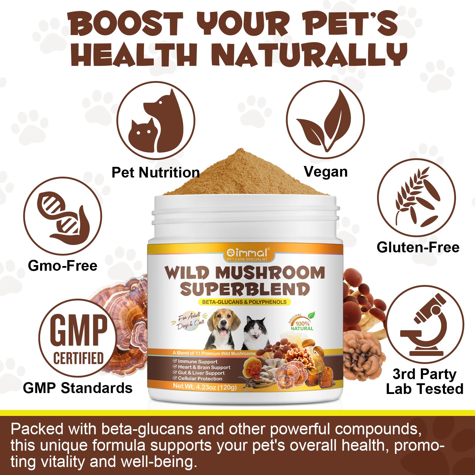 Shuangjia Poudre pour chiens et chats - facile à ajouter à la nourriture humide.