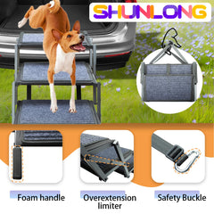 Rampe SHUNLONG antidérapante avec tapis pour chien, stabilité assurée.