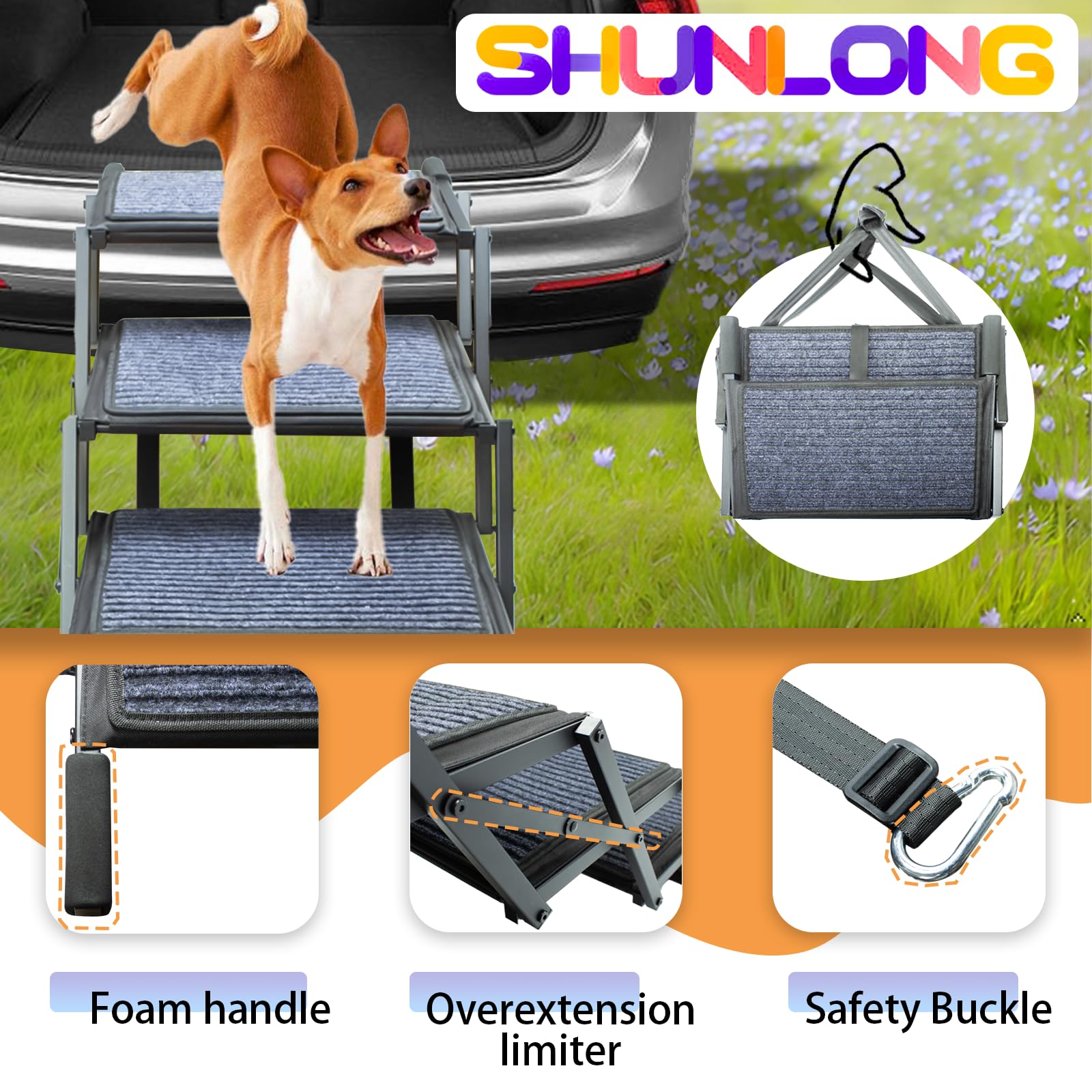 SHUNLONG rampe-chien-grande-taille-pliable assure un rangement facile.