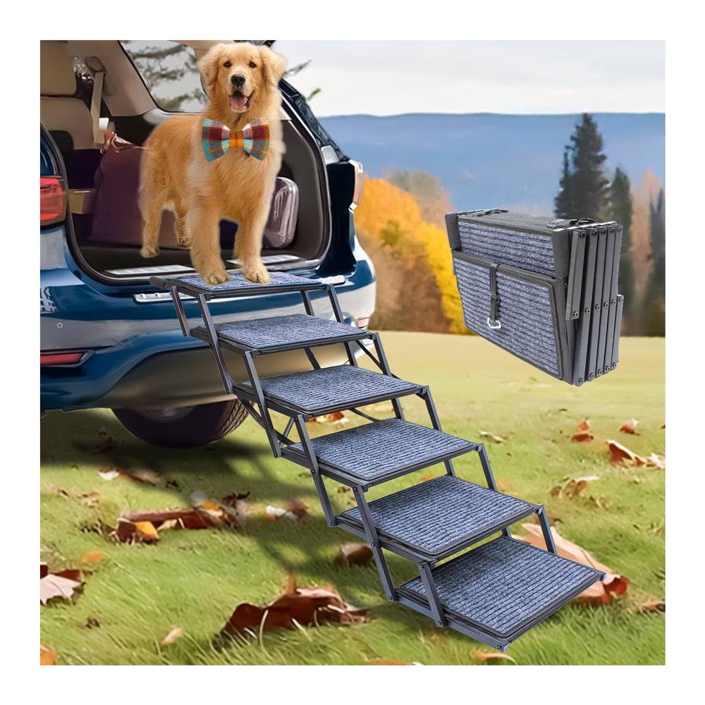 SHUNLONG rampe tres-large pour chien, 6 etapes pliable, accès facile à la voiture