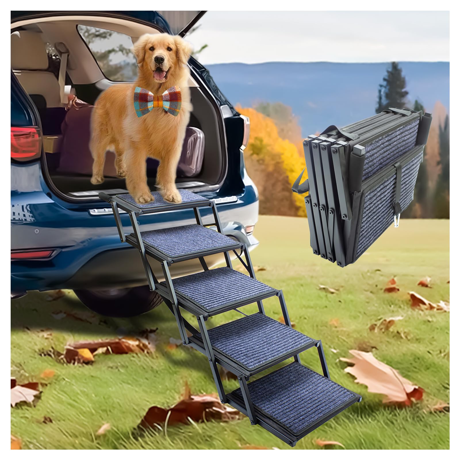 Rampe SHUNLONG pour chien dans une voiture, traction fiable et pratique.