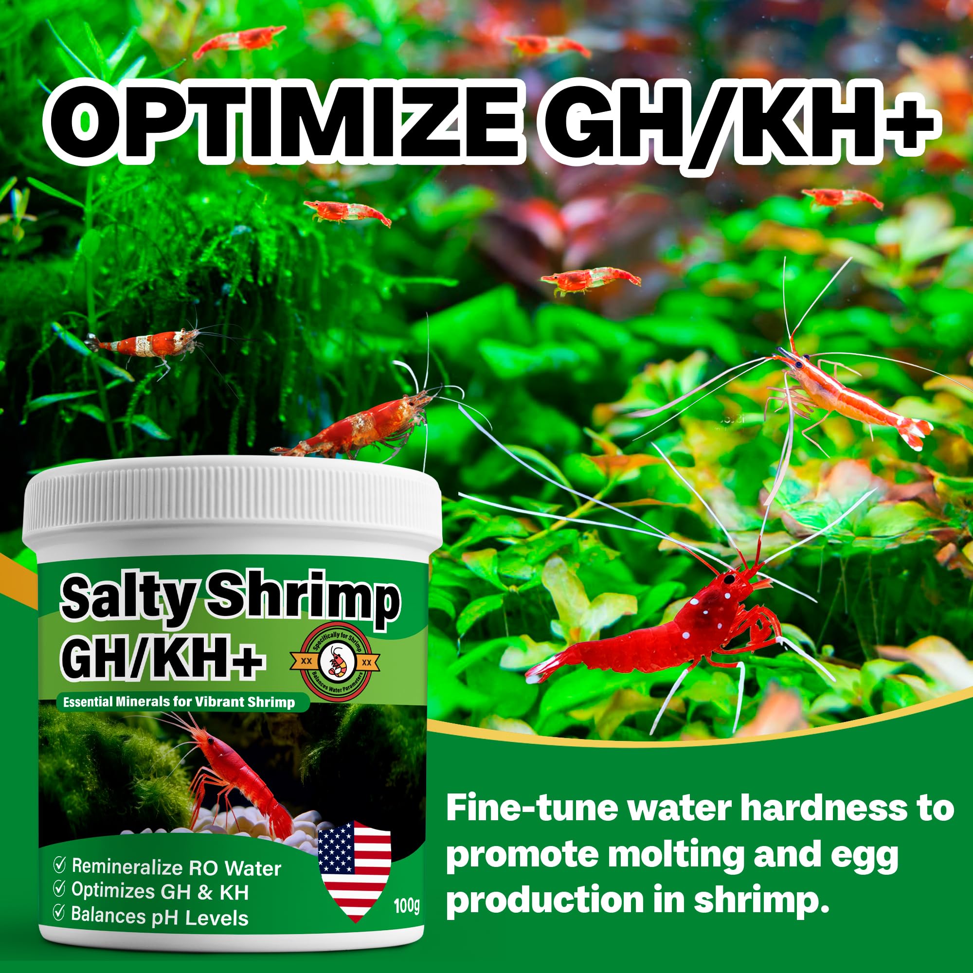 SHUNNIUB GH/KH+ eau plus claire, crevettes plus saines et couleurs plus intenses