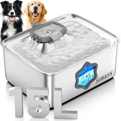 Fontaine d'eau SIBAYS pourchien 4gal-capacite: hydratation durable pour chiens de grande taille.