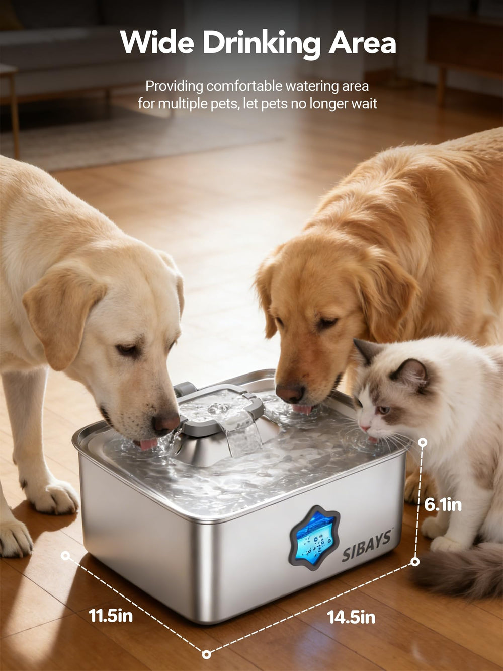 SIBAYS fontaine-eau-chien-demonte-facile: démontage rapide pour nettoyage.