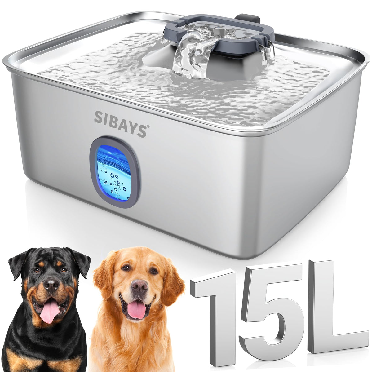 Fontaine SIBAYS grande capacité idéale pour plusieurs animaux.