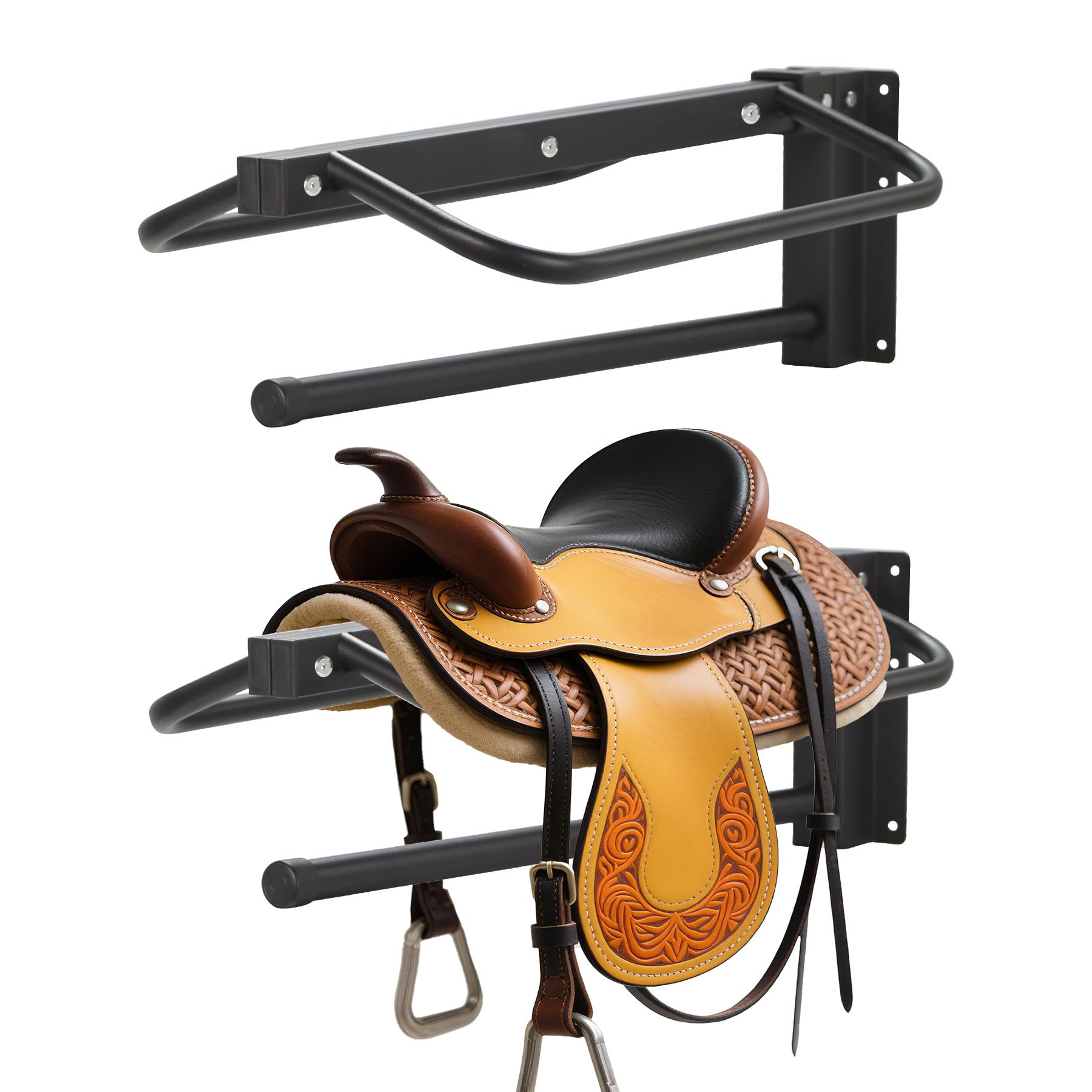 Sidasu porte-selle mural ensemble, rangement pratique pour selles et équipements.