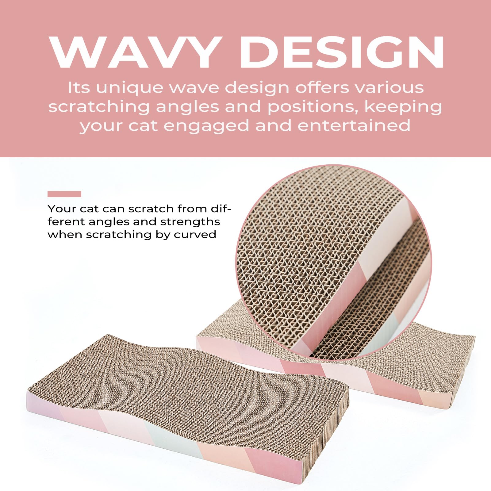 SIDAZON planche-griffage-chat-double-face-durable, offre deux surfaces pour durer plus longtemps.