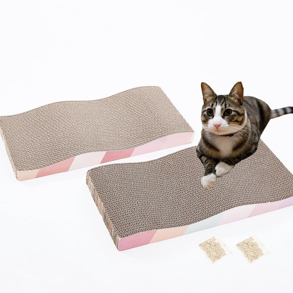 SIDAZON planche-griffage-chat-ondule-rectangulaire, canalise les griffades et protège le mobilier.