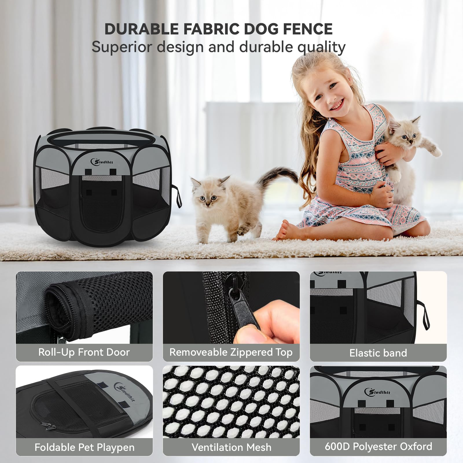 Siedihit playpen pliable rangé dans le sac de transport
