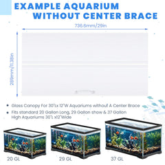 Couverture d a aquarium Sieral en panneaux serre, facile à manipuler avec poignées.
