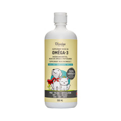 Signé Caméline: bouteille d'huile camelina pour pelage brillant et peau saine.