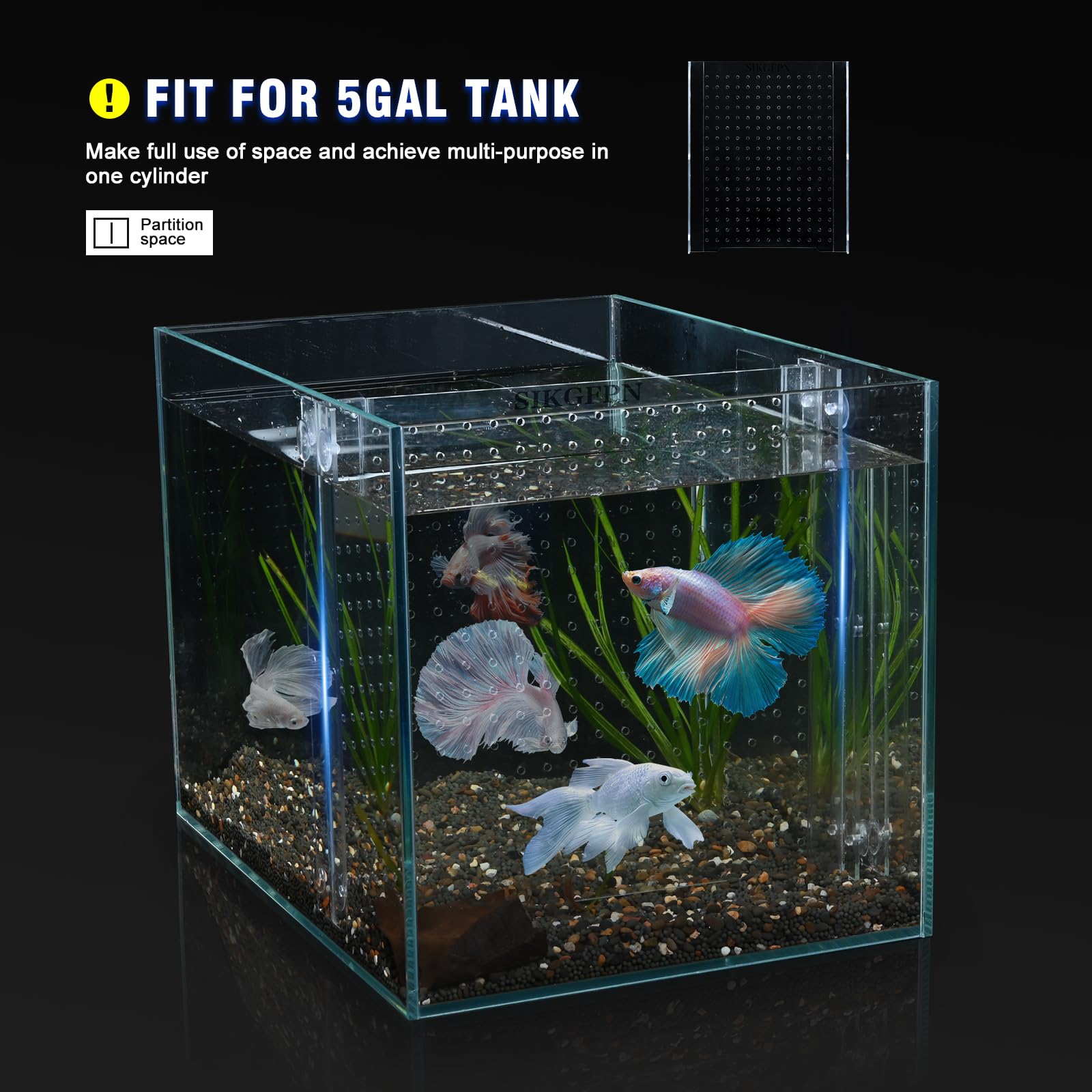 Utilisations possibles: quarantaine ou séparation temporaire des poissons.