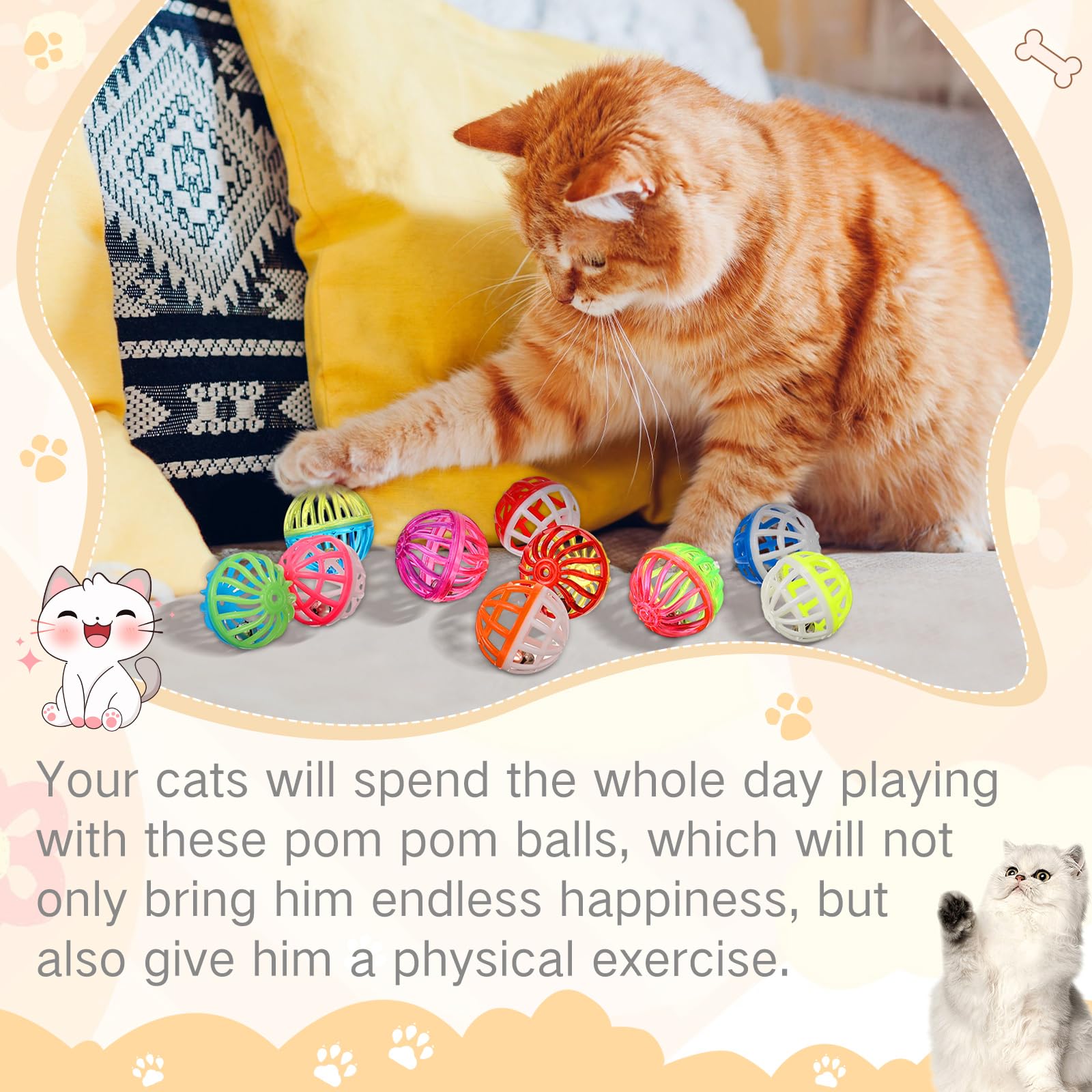 Balles interactives Silkfly favorisant la poursuite et l’entraînement naturel du chat.