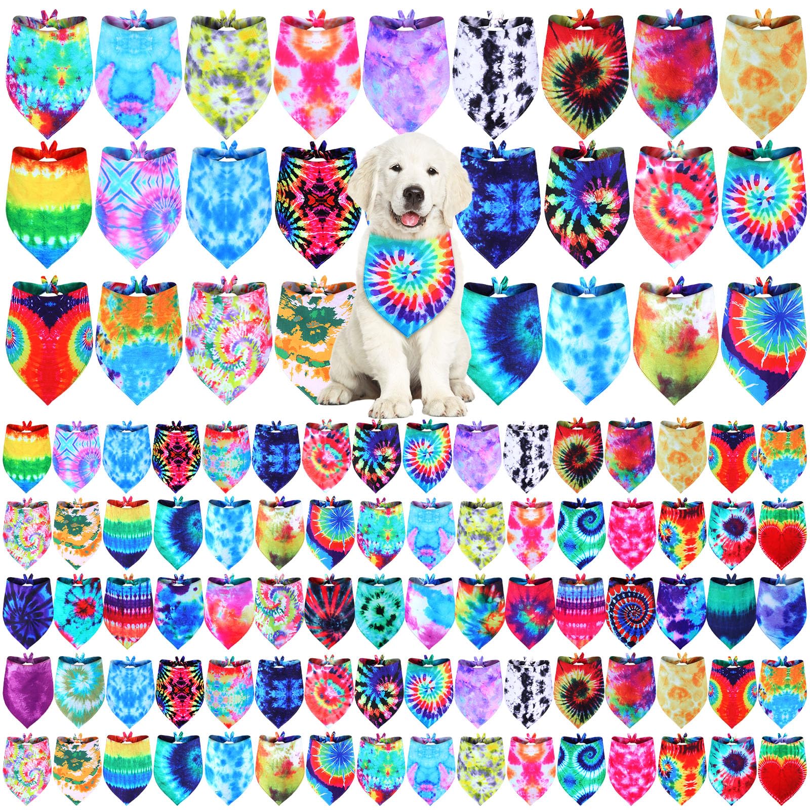 Bandana Silkfly arc-en-ciel pour chien, accessoire coloré et lavable.